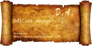 Dézsi Aszter névjegykártya
